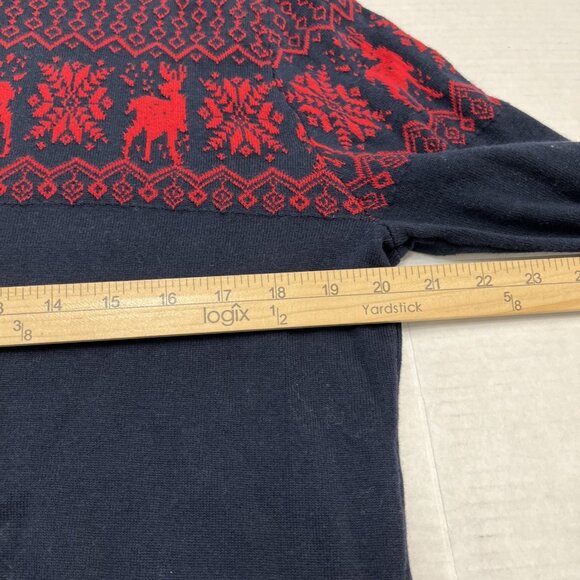 Tommy Hilfiger Sweater Womens‎ L Blue Reindeer Turtleneck Pullover Holiday Cabin - Picture 5 of 11